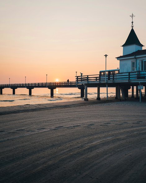 Seebrücke Ahlbeck bei Sonnenuntergang | © Konrad Langer