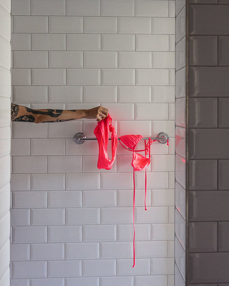 bikini in shower