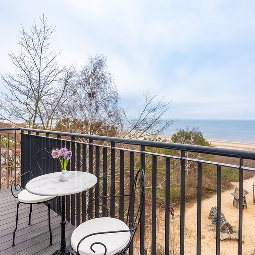 Strandhotel Ahlbeck Balkon mit Meerblick