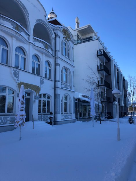 Strandhotel Ahlbeck Außenansicht im Winter | © Strandhotel Ahlbeck